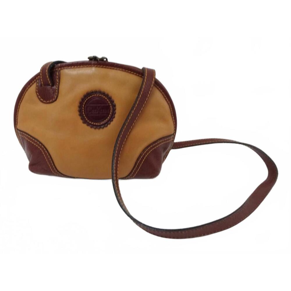 Cee Klein Tan and Brown Leather Crossbody Bag